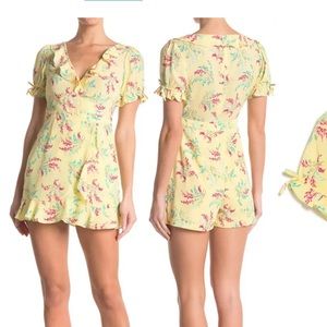 Erin Surplice Puff Sleeve Ruffled Floral Romper 4 Blogger Favorite